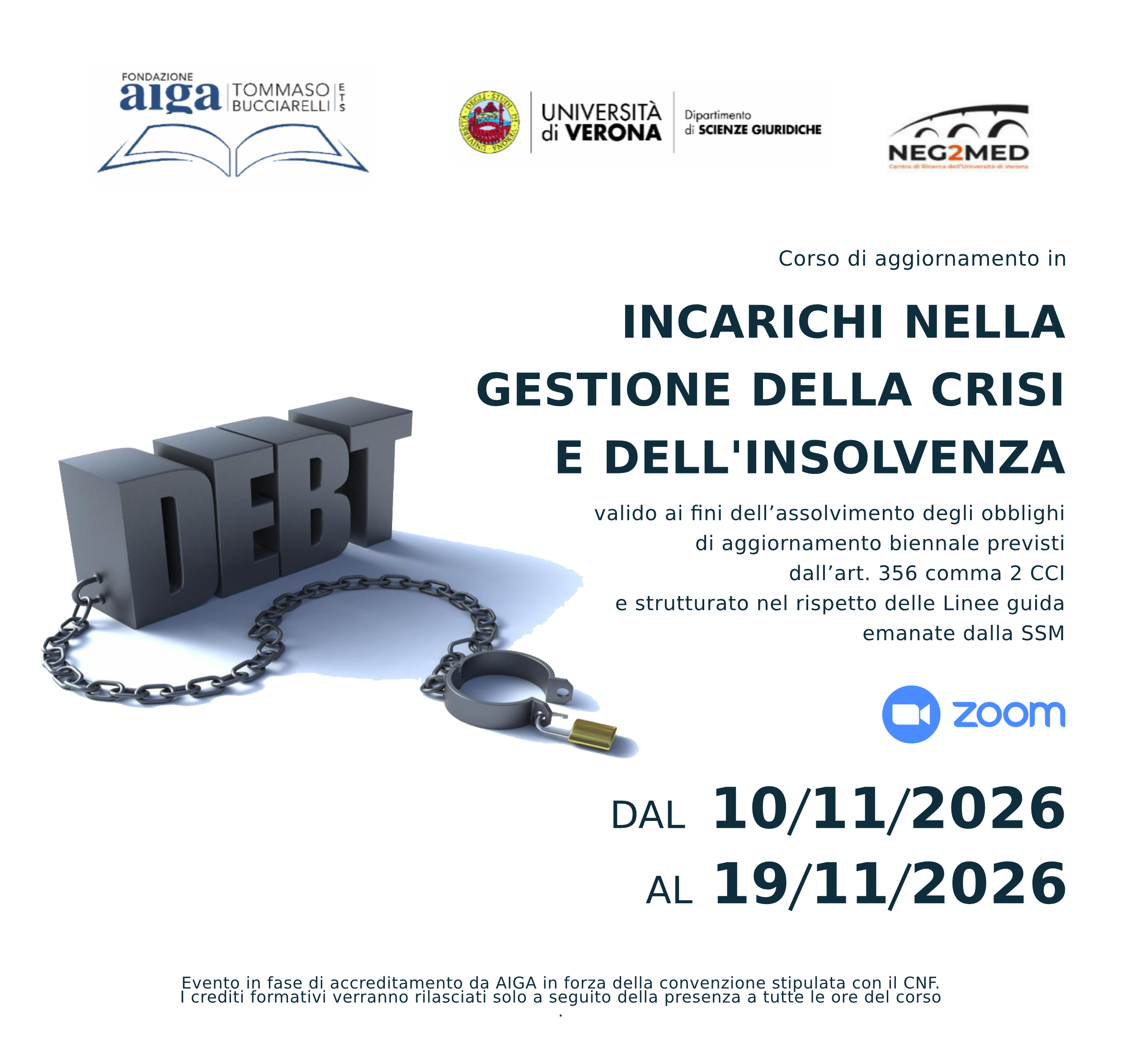 CORSO DI AGGIORNAMENTO: Incarichi nella gestione della crisi e dell'insolvenza